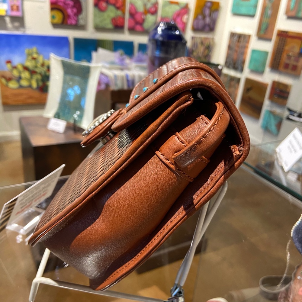Brighton leather woven crossbody bag - Picture 2 of 10